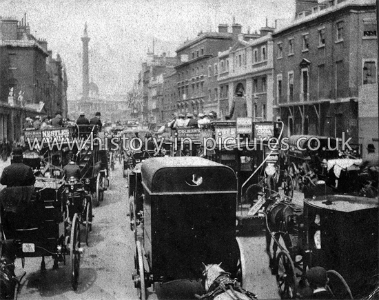Whitehall towards Trafalgar Square, London, c.1890's.